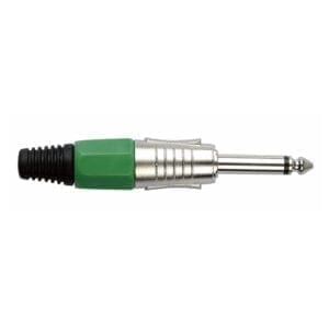 DAP Jackplug 6.3mm Mono Nikkel met groene eindkap Aansluitingen en connectoren J&H licht en geluid