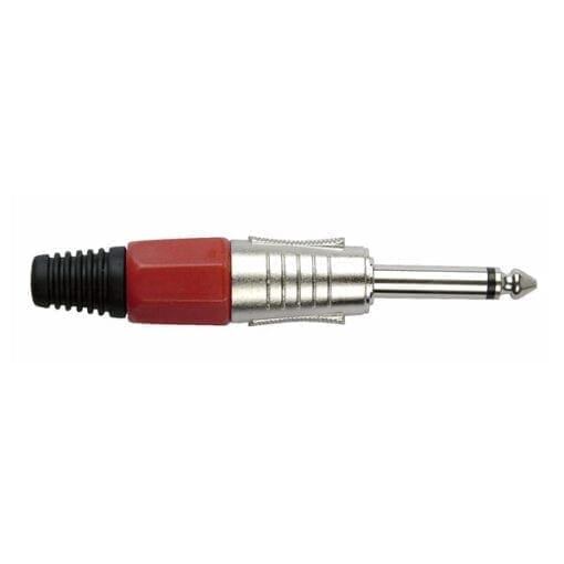 DAP Jackplug 6.3mm Mono Nikkel met rode eindkap Aansluitingen en connectoren J&H licht en geluid