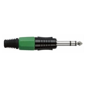 DAP Jackplug 6.3mm Stereo Zwart met Groene eindkap Aansluitingen en connectoren J&H licht en geluid