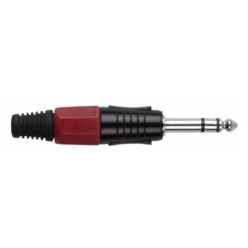 DAP Jackplug 6.3mm Stereo Zwart met Rode eindkap Aansluitingen en connectoren J&H licht en geluid
