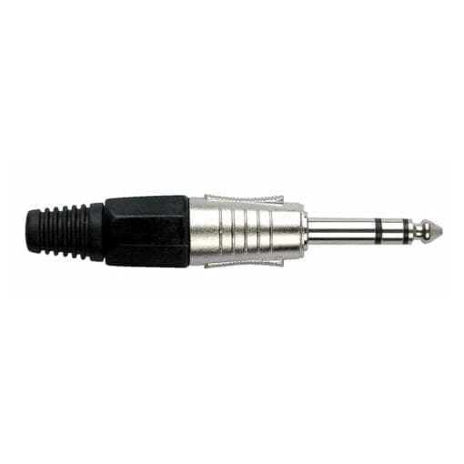 DAP Jackplug 6.3mm Stereo Nikkel met Zwarte eindkap Aansluitingen en connectoren J&H licht en geluid
