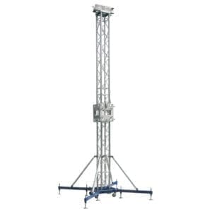 Milos MT-1 Tower 7,5m F-series Podium en rigging J&H licht en geluid