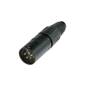 DAP 4-pins XLR male connector, zwart Aansluitingen en connectoren J&H licht en geluid