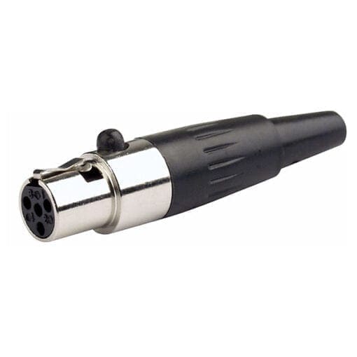 DAP N-CON Mini XLR Plug, 4 polig, nikkel, female, zwart eindkapje Aansluitingen en connectoren J&H licht en geluid 4