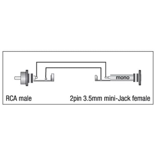 DAP Xcaliber RCA (tulp) male – miniJack female adapter Adapters J&H licht en geluid 2