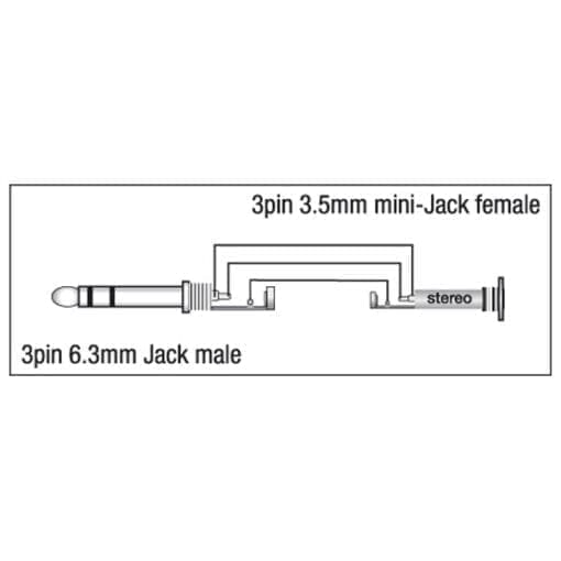 DAP Xcaliber Jack male – miniJack female adapter Adapters J&H licht en geluid 2