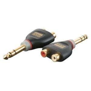 DAP Xcaliber Jack male stereo – 2 RCA (tulp) mono (L+R) adapter Adapters J&H licht en geluid