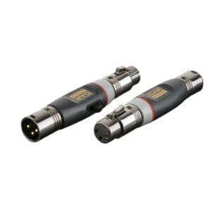 DAP Xcaliber XLR male – XLR female met fase verandering schakelaar (pin 2+3) Adapters J&H licht en geluid