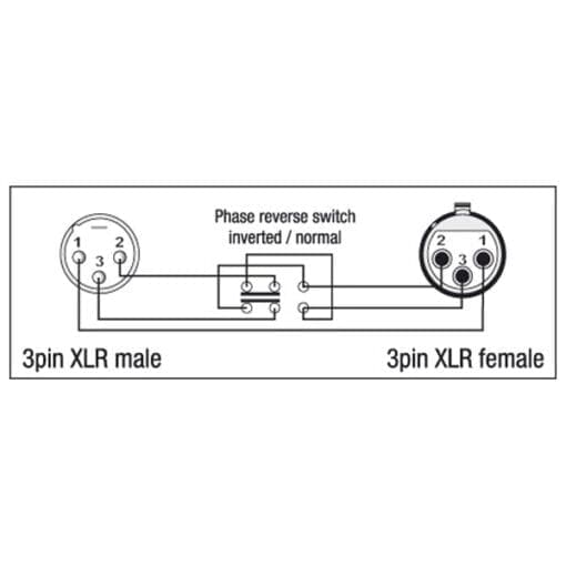 DAP Xcaliber XLR male – XLR female met fase verandering schakelaar (pin 2+3) Adapters J&H licht en geluid 2