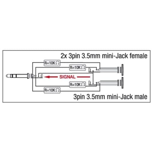 DAP Xcaliber 2 miniJack female – miniJack male stereo adapter Adapters J&H licht en geluid 2