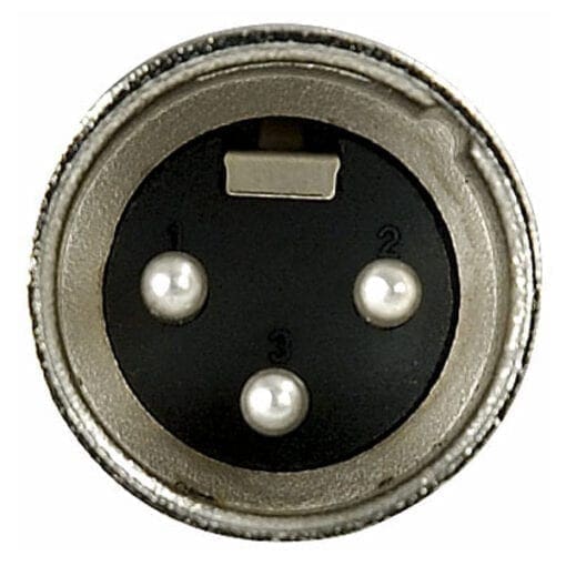 DAP N-CON 3-polige XLR male connector, Nikkel, zwarte eindkap Aansluitingen en connectoren J&H licht en geluid