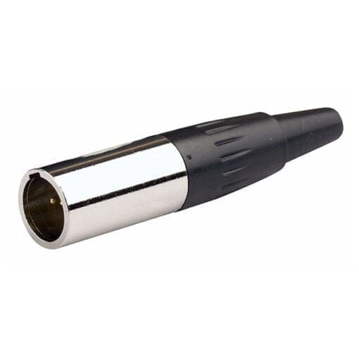 DAP N-CON Mini XLR Plug, 4 polig, nikkel, male, zwart eindkapje Aansluitingen en connectoren J&H licht en geluid 4