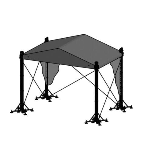 Milos MR2 Roofsystem 10x6m incl. canopy Podium en rigging J&H licht en geluid