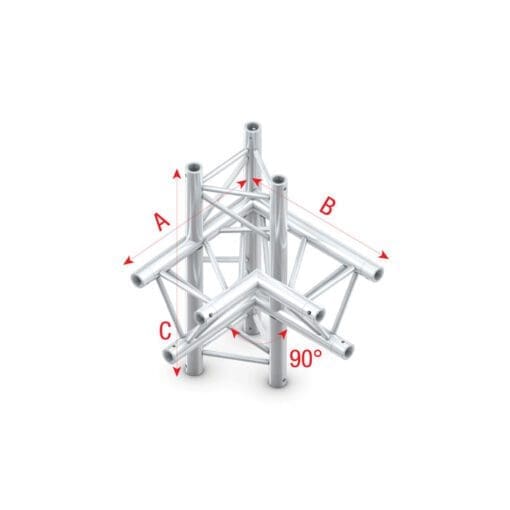 Milos Pro-30 Triangle G Truss – T-Cross 3-way vertical, apex up – 50 cm Podium en rigging J&H licht en geluid