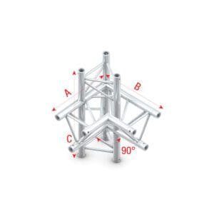 Milos Pro-30 Square G Truss – Cross + Down 5-way – 50 cm Podium en rigging J&H licht en geluid