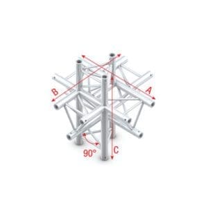 Milos Pro-30 Triangle G Truss – Cross up/down 6-way – 50 cm Podium en rigging J&H licht en geluid