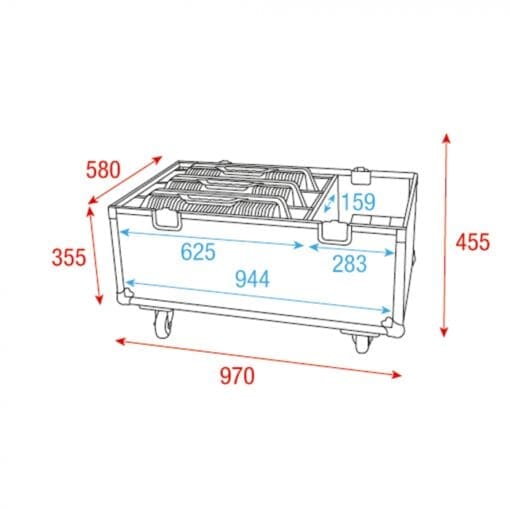 Infinity Case voor 3x Raccoon S420/4 en W40/4 Kisten J&H licht en geluid 3